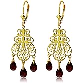 Galaxy Gold GG 14k Yellow Gold Garnet Chandelier Earrings