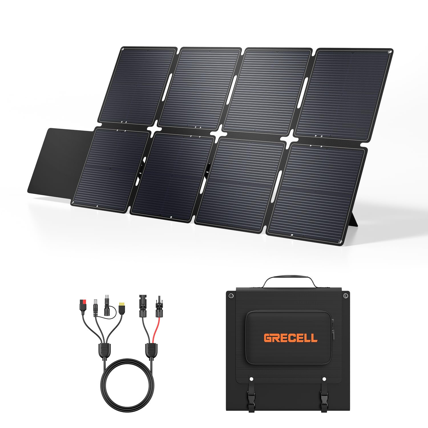 GRECELL 240W Portable Solar Panel for Power Station, Ultra Light Foldable Solar Panel Kit, 25% High Efficiency, IP65 Waterproof, Solar Charger for Outdoor Camping RV Boat Home Backup Power, Off-Grid Image