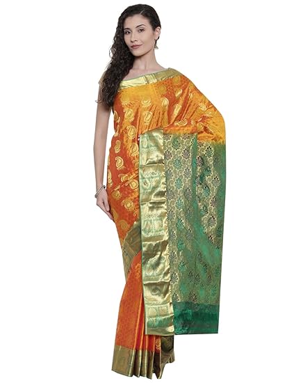 Dharmavaram Silk Saree - Orange Papper - (CCMYSS7540)
