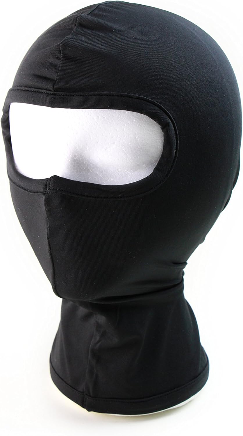 One Hole Ski Face Mask (95 Polyester 5 Spandex) Black at Amazon Men’s