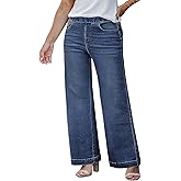 Eytino Womens Plus Size Jeans Straight Leg High Waisted Stretchy Denim Pull On Pants with Pockets(1X-5X)