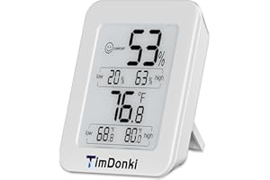 TimDonki Digital Hygrometer with Max and Min Records 10s Fast Refresh Accurate-Hygrometer Room Thermometer Indoor for Home/Bedroom/Baby Room/Office/Greenhouse/Cellar (White)