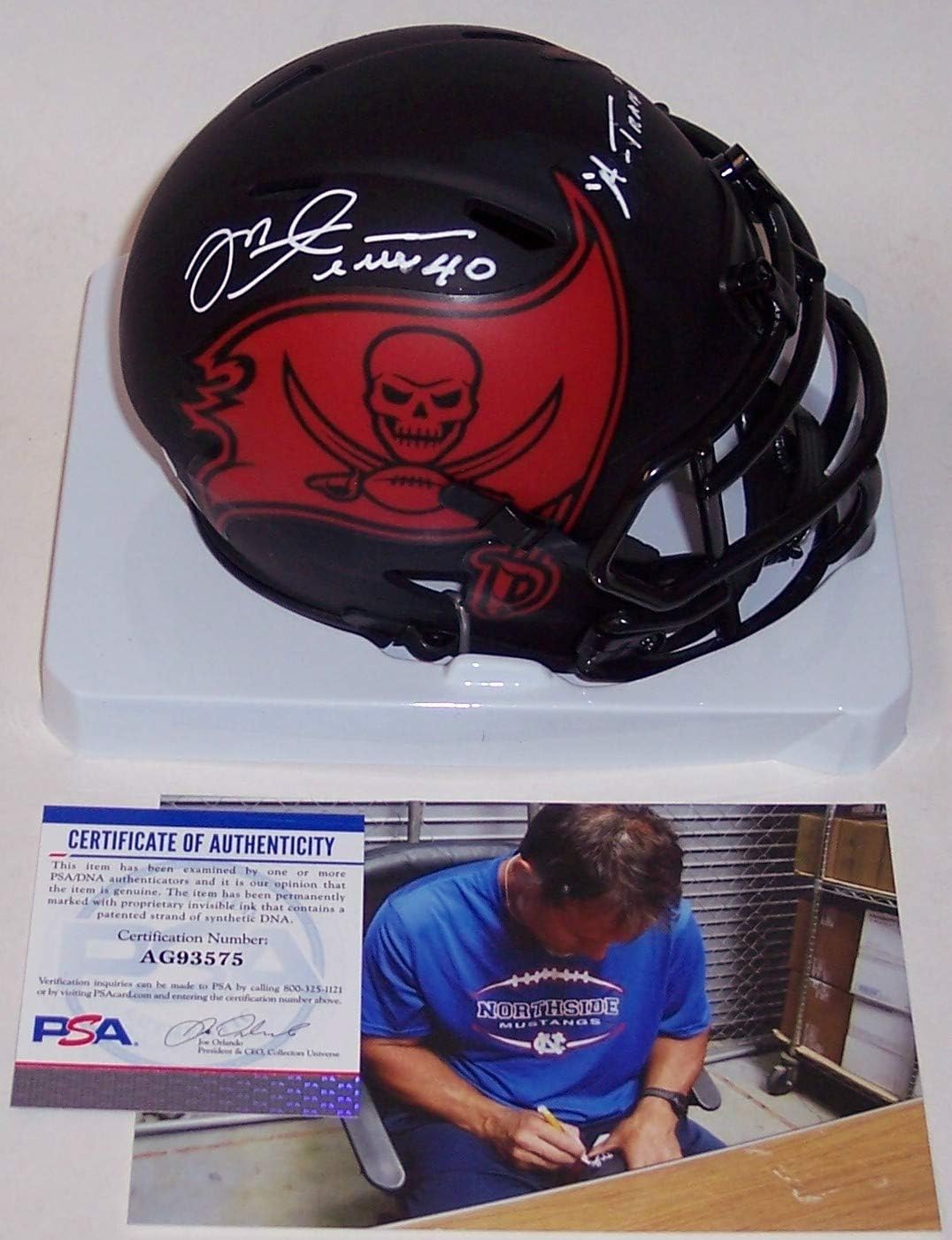 mike alstott signed helmet