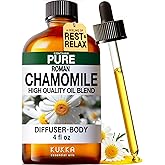 KUKKA Roman Chamomile Essential Oils - 4 Fl Oz - for Hair, Skin, Diffuser, Aromatherapy & DIY Soap Making Scent