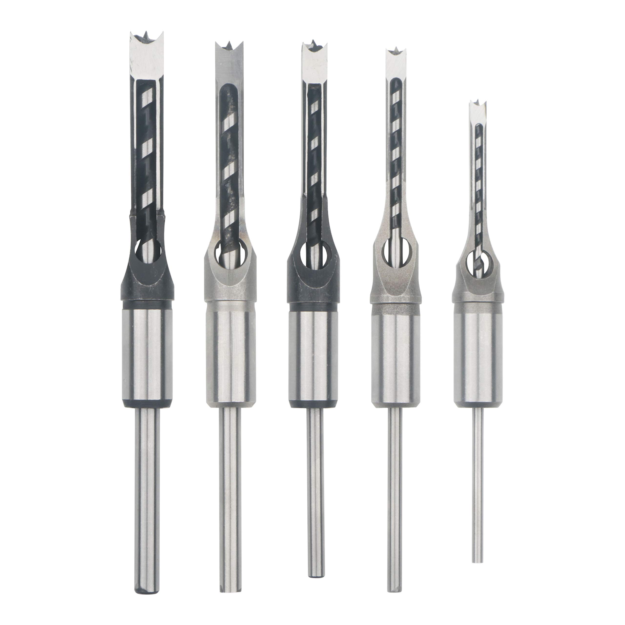 Rowiz 5PCS Woodworking Square Hole Drill Mortise Chisel Set (Pack of 5)