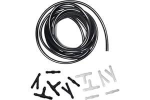 MYDUGIA Universal Windshield Washer Nozzle Fluid Hose Kit 4 Meter Universal Washer Fluid Hose with 12 Pcs Hose Connectors Suitable for Most Windshield Washer Nozzle Connect Car Water Pump and Nozzles