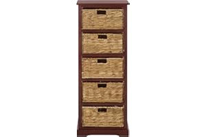 SAFAVIEH Home Collection Vedette Cherry 5-Drawer Wicker Basket Storage Tower (Fully Assembled)