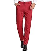 Lars Amadeus Men's Casual Geometric Printed Color Block Flat Front Dress Pants