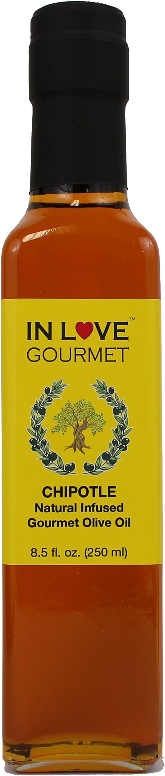 In Love Gourmet Chipotle Natural Flavor Infused In Love Gourmet Olive Oil 250ML/8.5oz Smokey Chipotle Pepper Flavored Pure Olive Oi