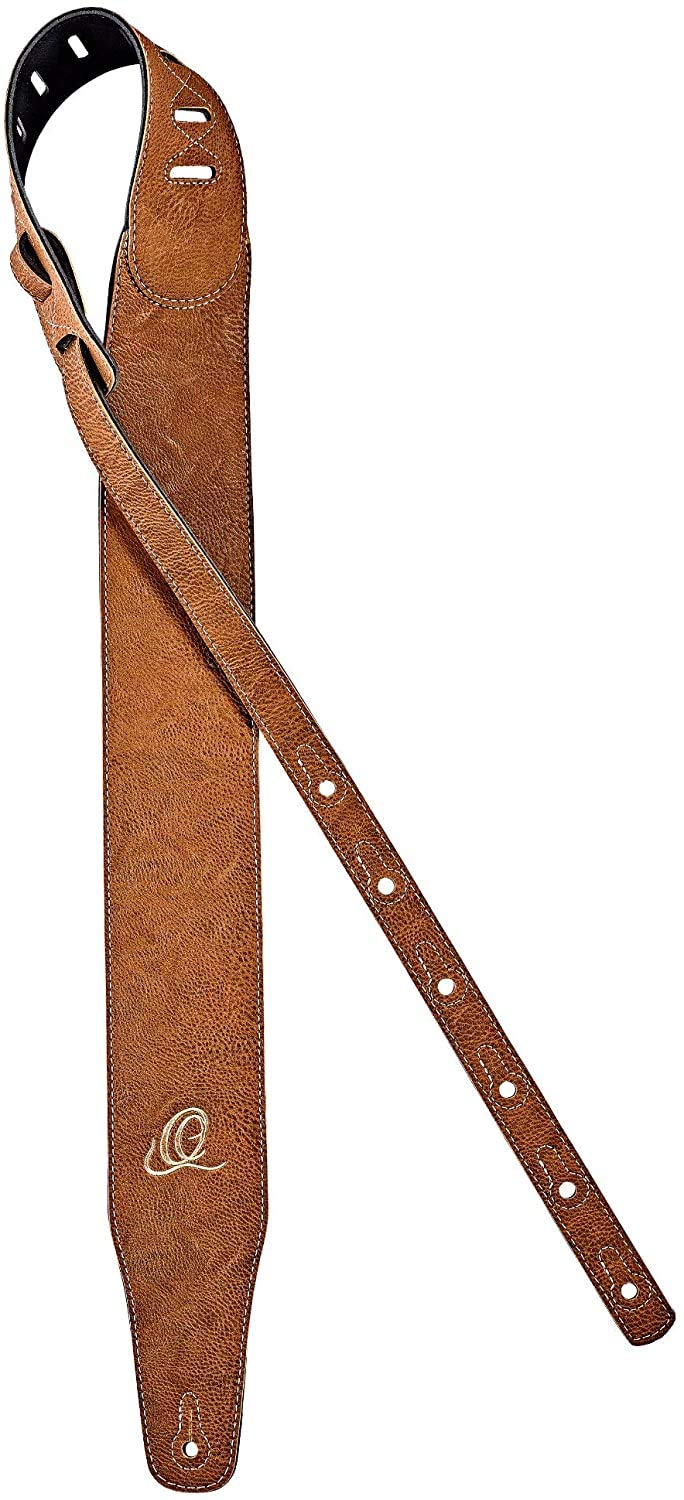 Ortega Guitars Vegan Guitar Strap – Adjustable – Acoustic Guitar / Bass, Electric Guitar / Bass – Vegan Series – Brown (OSVG-75TN)