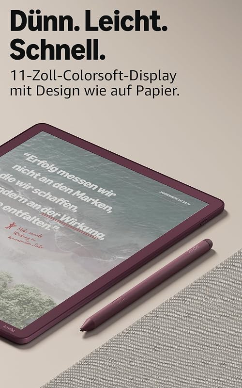 Kindle Scribe Colorsoft 32 GB (neueste Generation) – 11-Zoll-Farbdisplay mit Frontlicht – Dünn, leicht, leistungsstark – Dokumente, Bücher und integriertes Notizbuch – Graphit