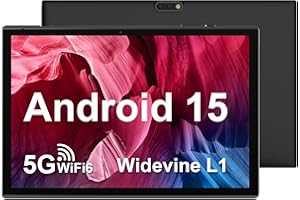 ZZB 10 inch Tablet Android 15 Tablet PC, 10.1" Android Tablets DDR4 8GB RAM(5GB Expand) 32GB ROM 2MP+8MP Dual Camera 5G WiFi-6 BT Support 1TB Expand 10 IN IPS 6000mAh Battery Powerful Performance Tablets