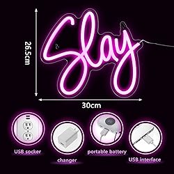 Riakrum Slay Neon Sign for Wall Decor Slay Y2k