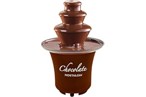 Nostalgia CFF300 8-Ounce Chocolate Fondue Fountain, Half-Pound Capacity, Easy to Assemble 3 Tiers, Perfect for Nacho Cheese, 
