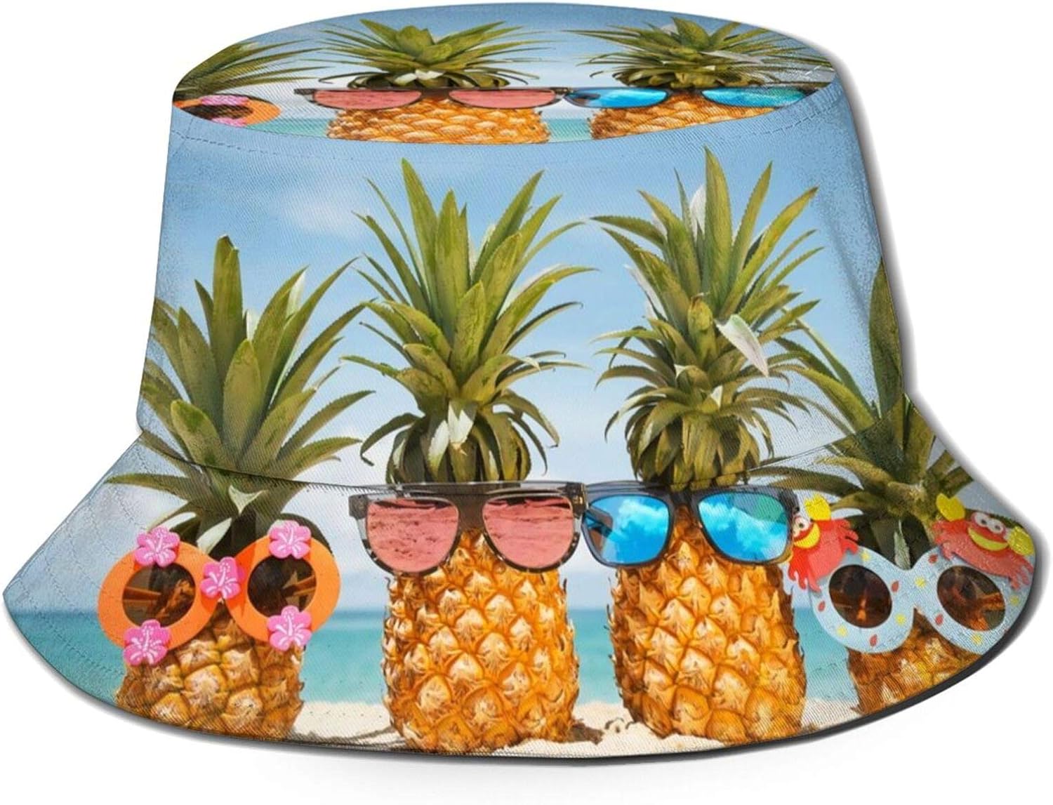 Pineapple Beach Vacation Sunglasses Ocean Hawaii Bucket Hat Fisherman