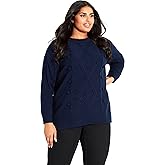 EVANS Women's Plus Size Serendipity Cable Knit Sweater