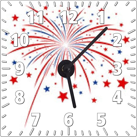 My Puzzle Design Orologio Da Parete Disegno Fuochi D Artificio Su Sfondo Bianco Amazon It Casa E Cucina