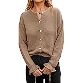 Saodimallsu Womens Cardigan Sweaters Button Down Knit 2025 Fall Ruffle Long Sleeve Sweater Open Front Trendy Outwear