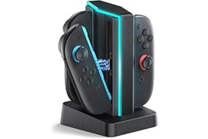HEIYING Switch Charging Dock for Nintendo Switch 2 Controllers, Magnetic 4 in 1 Charger Station with LED Indicators to Charge