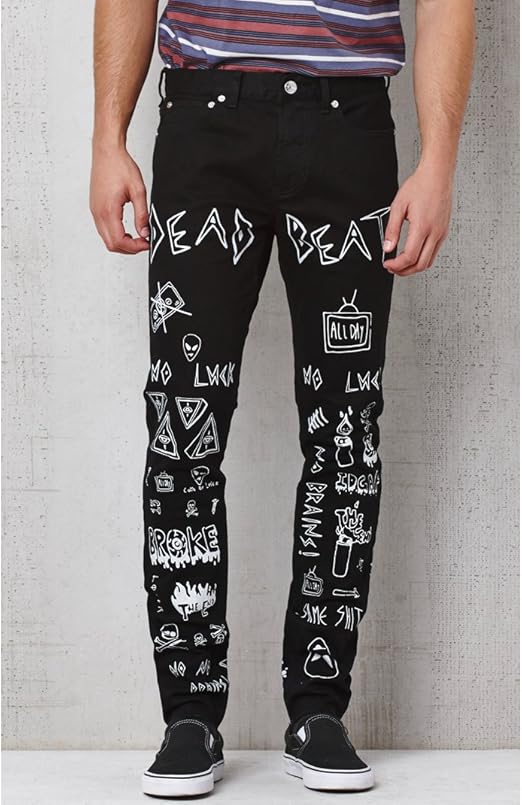 jeans with writing on them