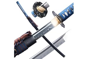 All Hand Forged Japanese Katana 1060/1095+1060 Steel High Carbon Steel Full Tang Samurai Sword Real