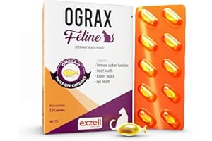OGRAX™ Feline Omega-3 Fish-Shaped Softgel Capsules for Cats – Only Twist-Off, Veterinary-Grade Fish Oil | Daily Use Omega-3 S