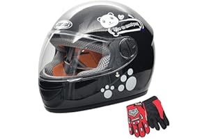 ZJHELM Kids Bike Helmet with Gloves, for Pedal Scooter, Motorcycle, ATV, Quad Bicycle, Suitable for Ages 3-6