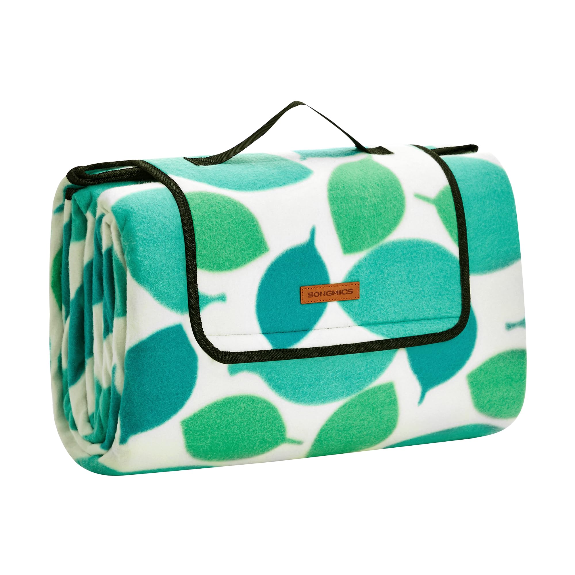 SONGMICS GCM78Y - XXL Fleece Picnic Blanket, 200 x 200 cm XXL, Insulated, Waterproof, with Carrying Handle