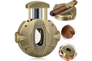 DXXULL Cigar Cutter V Shape Cigar Cutter, 3 in 1 Cigar V Cutter with Stainless Steel Blade, Cigar Holder and Decompression Rotator, Round Cigar Cutter Ergonomically Designed, Gift for Cigar Lovers