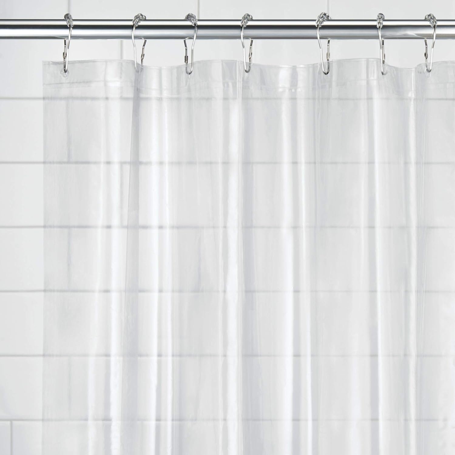 iDesign Waterproof PEVA Bathroom Shower Curtain Liner - 72" x 72", Clear: Home & Kitchen