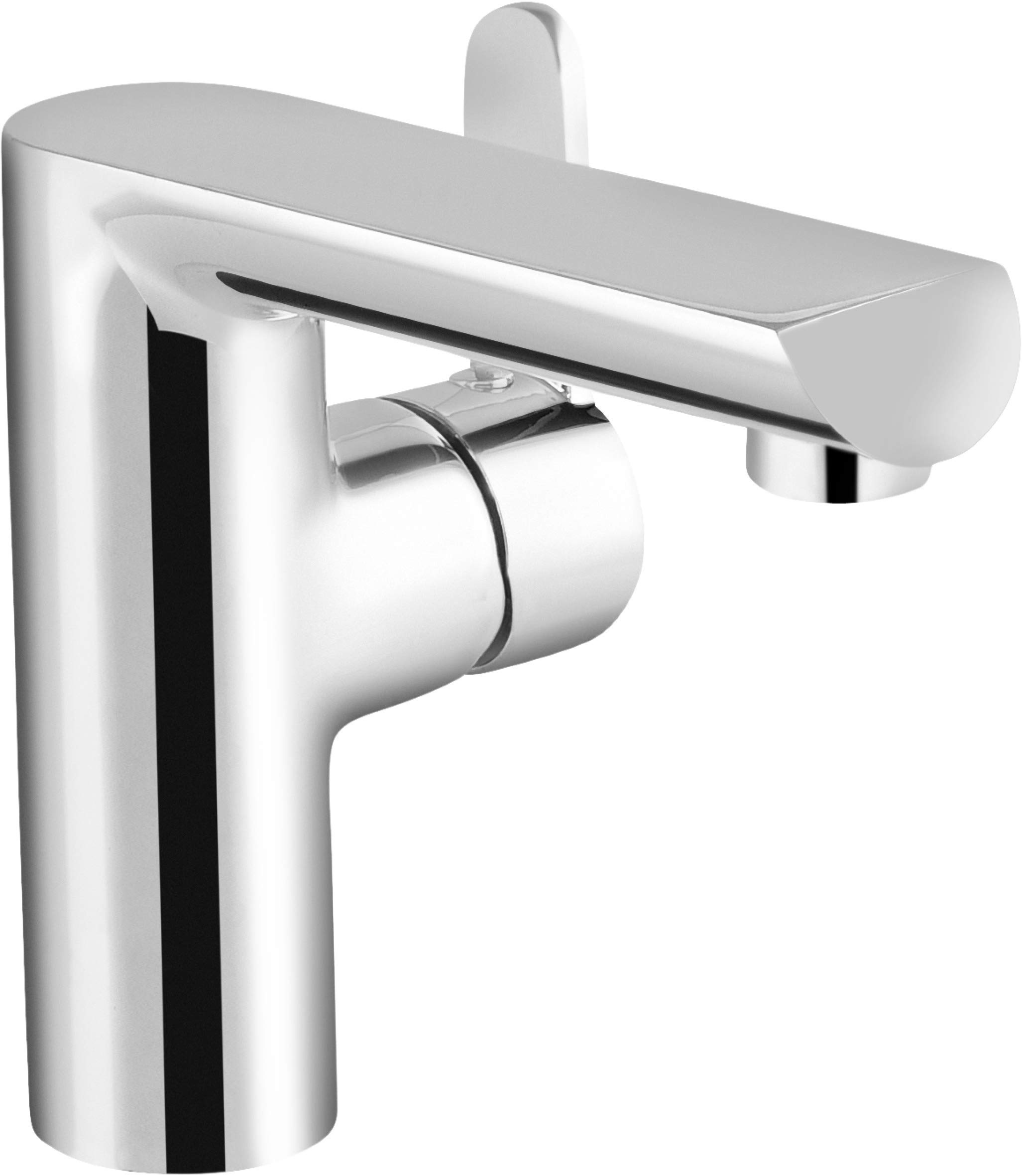 Cornat Semme SEM1 Single-Lever Washbasin Mixer Chrome-Plated Brass Body Effortless Shaft Attachment Drain Valve/High-Pressure Bathroom/Sink Tap, Silver