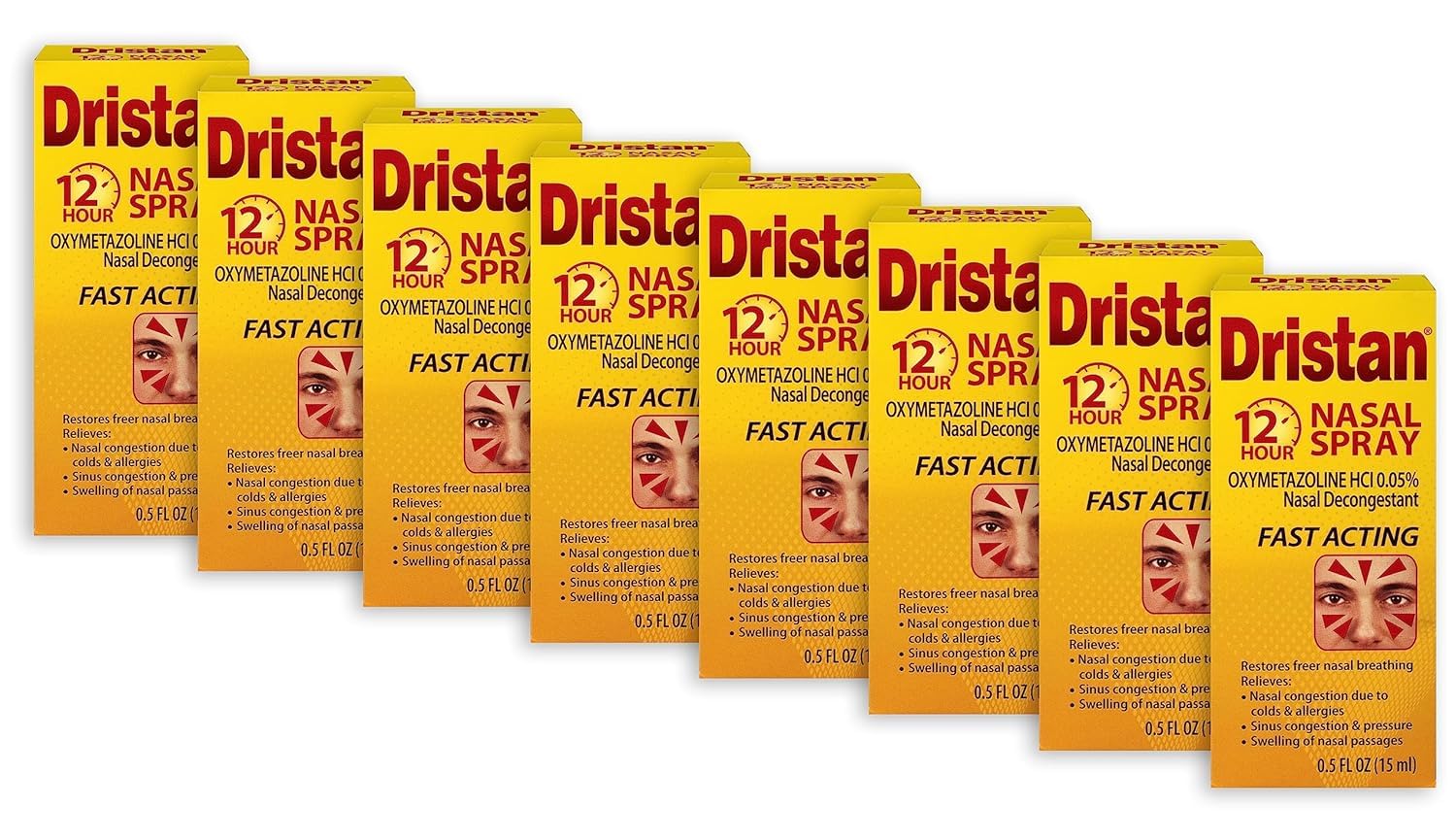 Dristan 12-Hour Nasal Spray 0.50 oz (Pack of 8)