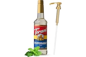 Jimoco® Syrup Pump Dispenser + Torani® Peppermint Syrup, 25.4 oz - Coffee Syrup Pump & Flavoring Bundle
