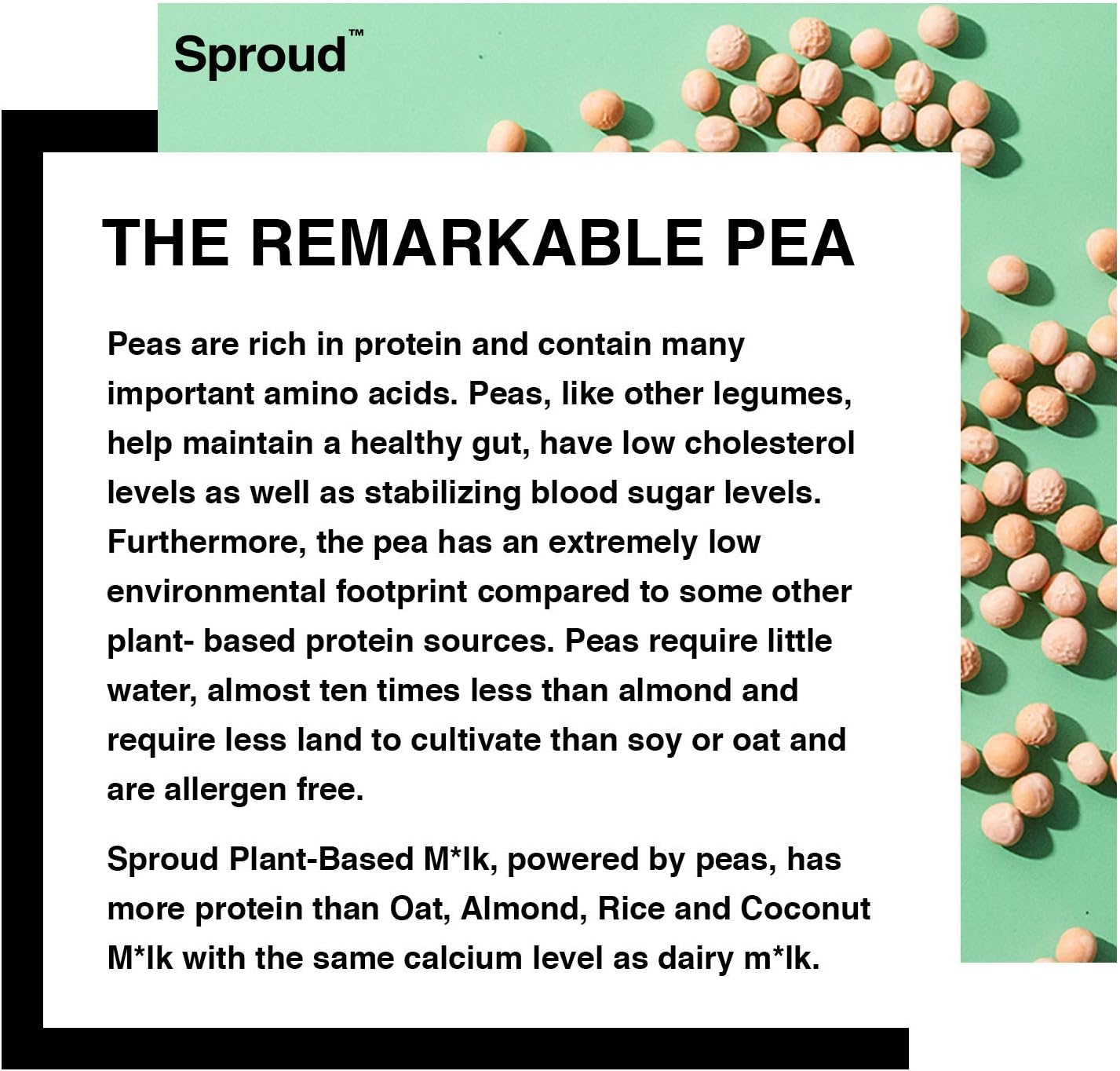 SPROUD Vegan Pea Protein Milk Barista 1 Litre (Pack of 6) Plant