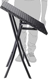 CASARIA 3 Pieces Outdoor Bistro Set Poly Rattan Table & Chairs Black view 4