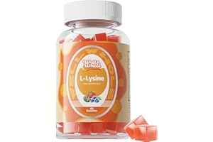 WELL&WHOLE L-Lysine Gummies 1000mg - L-Lysine Supplements for Kids and Adults - Lip and Cold Sore* Support for Women - Chewable Lysine Gummies with Vitamin B12 - Vegan, Non GMO, Gluten-Free, 60 Counts