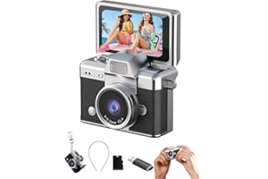 Valentine‘s Day Gift for Girlfriend - DollRank Mini Keychain Camera, 1080P Portable Digital Camera with 1.47” Flip LCD & Flas