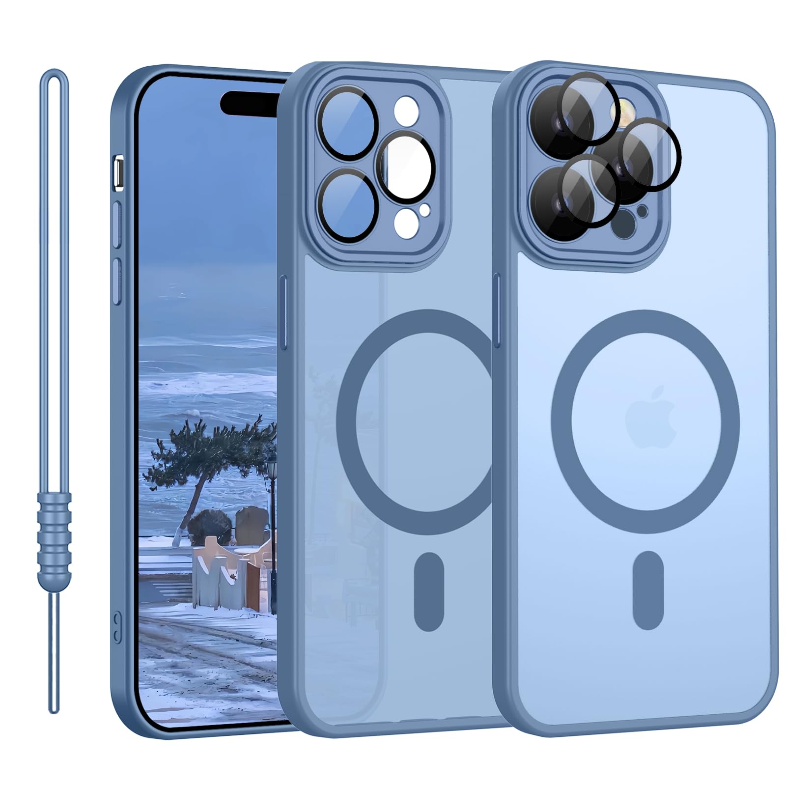 YUANDMI iPhone 14 Pro Phone Cases, Hany Case iPhone 14 Pro Magnetic Lightweight Thin Matte Touch Camera Protection Scratch-Resistant Anti-Yellow Non-Slip Scratch-Resistant Protection Shockproof Case