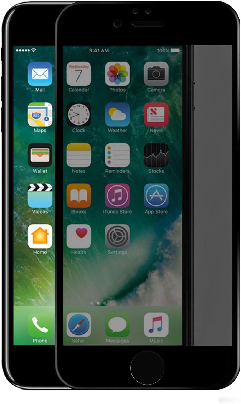 iPhone SE (2020) / 8/7 Screen Protector, LAX Strong Durable Tempered Glass Screen Protector for iPhone 7 (iPhone 7 Plus: Privacy (Black))