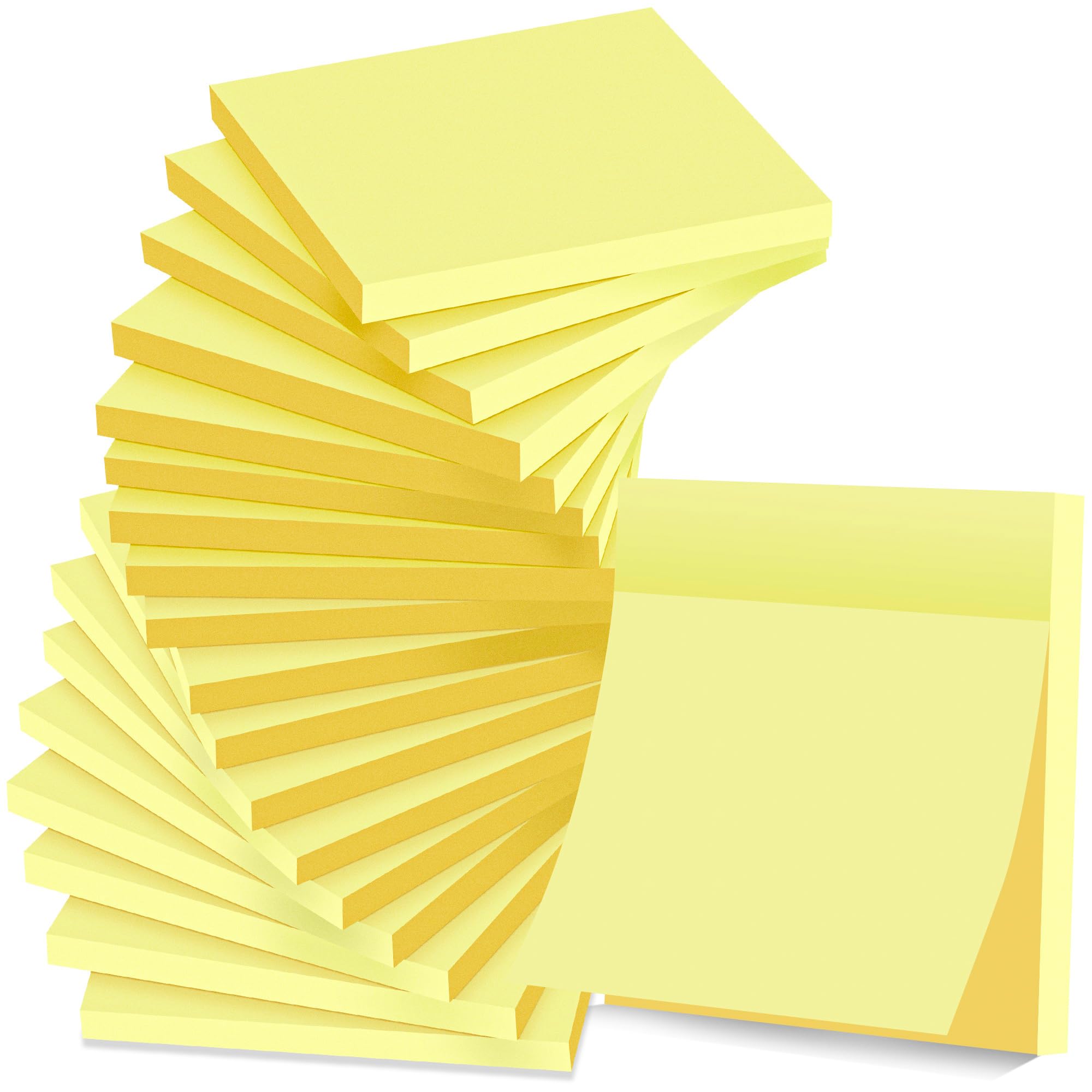 Photo 1 of (18 Pack) Sticky Notes 3x3 in Yellow, Strong Adhesive, Clean Removal, Recyclable, Self-Stick Pads, Easy to Post for Home, Office, Notebook