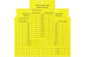 Monthly Fire Extinguisher Inspection Tags Record 4-Year Maintenance Tags Fire Recharge and Inspection Record Tag for Indoor O