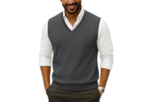 Moda Viva Mens Wool Sweater Vest, Fall V Neck Sweater Vests, Lightweight Sleeveless Knit Vest