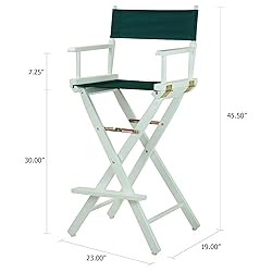 Casual Home Director's Chair ,White Frame/Hunter