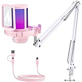 MAONO Gaming USB Microphone, Noise Cancellation Condenser mic with Mute, Gain, Monitoring, Boom Arm, Pop Filter for Streaming