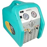 VECOTOOLS 3/4HP Single Cylinder Refrigerant Recovery Machine for HVAC | 110V 60Hz Oil-Less Compressor, Liquid Vapor Recovery, Self Purge, Filter Drier, Overload Protection, Vapor/Liquid