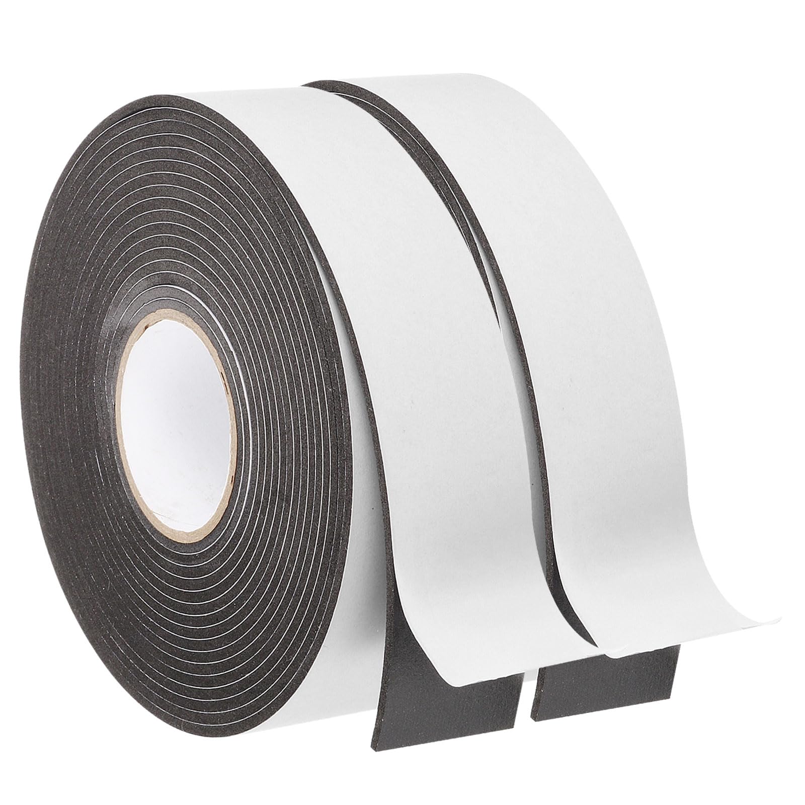 PATIKIL Weather Stripping Door Seal, 2 Roll 5m/16ft Sealing Foam Tape Single Sided Strip for Window Door Insulation, Black (1-3/16 Inch x 3/32 Inch x 16Ft)