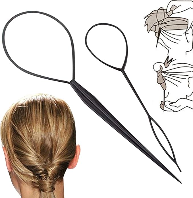 2 Piece Twist and Loop Ponytail Maker Hair Braid Styling ToolSuitable