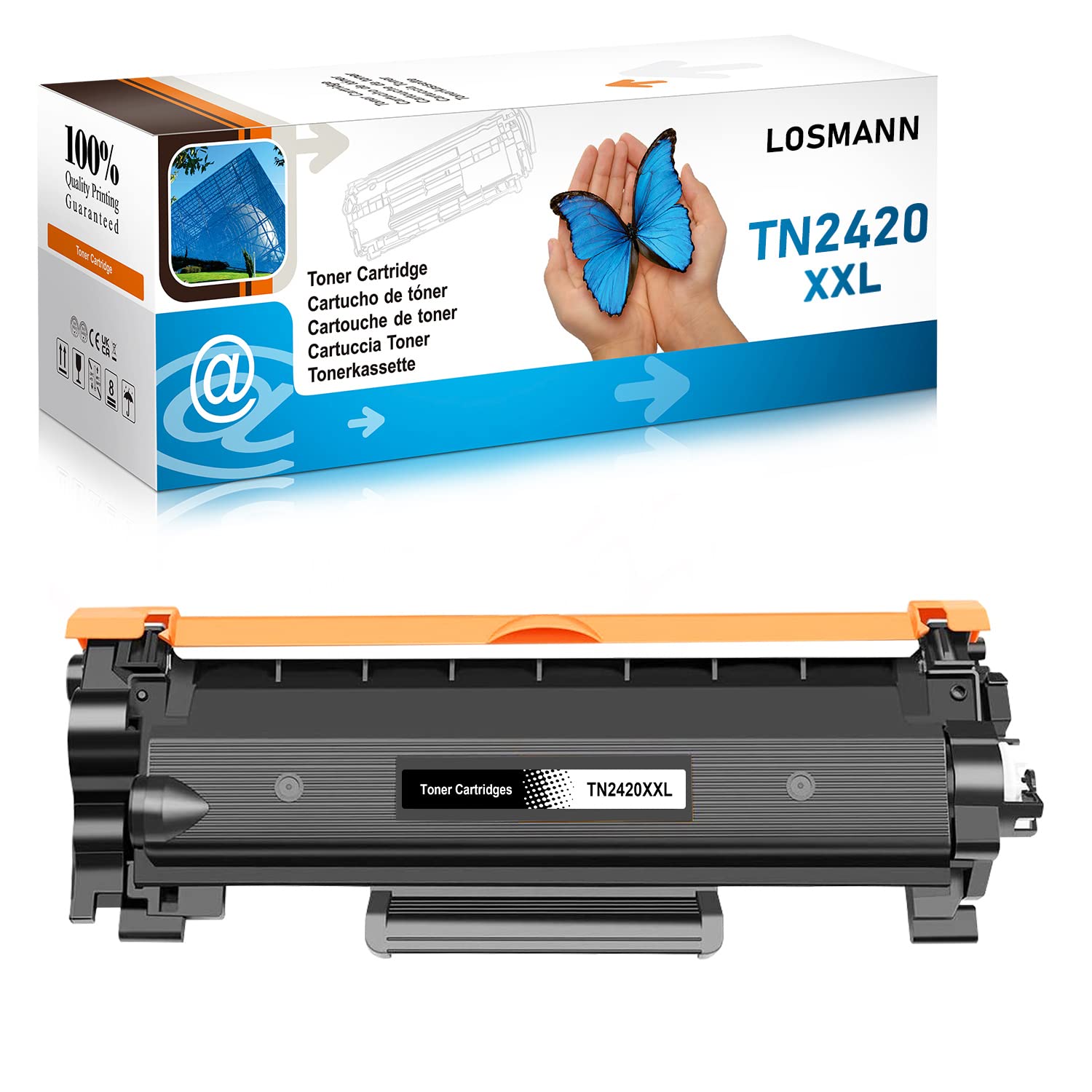 LOSMANN XXL Toner (6,000 Pages) Compatible with Brother TN2420 TN2410 for Brother MFC-L2710DW MFC-L2710DN MFC-L2750DW DCP-L2530DW DCP-L2510D DCP-L2550DN HL-L2350DW L2310 D HL-L2370DN (1 Black)