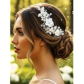 Catery Flower Wedding Hair Vine Rhinestones Bridal Headpieces Flower Girl Hair Accessory for Women (Silver)