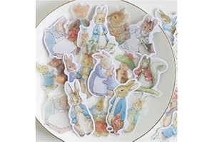 Alideco 80Pcs Vintage Vinyl Scrapbooking Stickers Packs, Rabbit Funny Aesthetic Kawaii Stickers,Stickers for Adult, Stickers for Girls Journaling Assorted Phone Adult Stickers